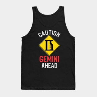 Funny Zodiac Horoscope Gemini Road Sign Traffic Signal Tank Top